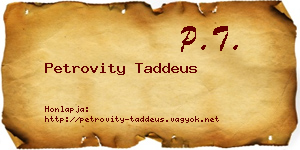 Petrovity Taddeus névjegykártya